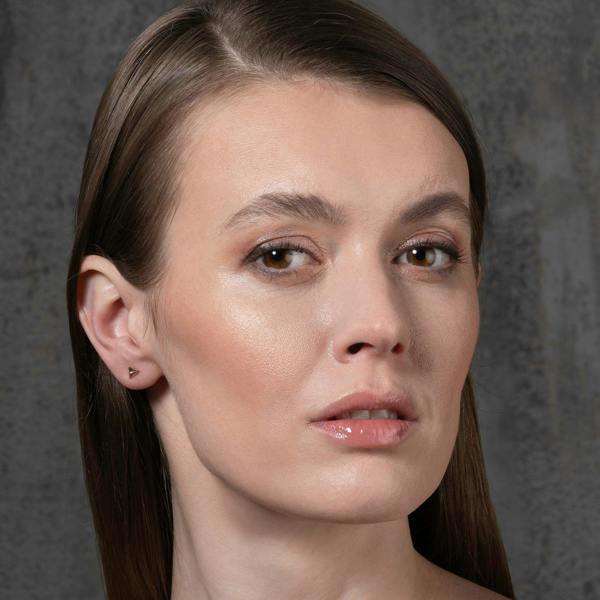 Rose Gold Triangle Stud Earrings for Women - namana.london