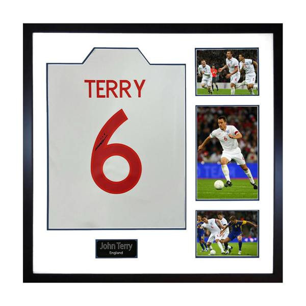 John Terry Signed England Shirt Elite Frame