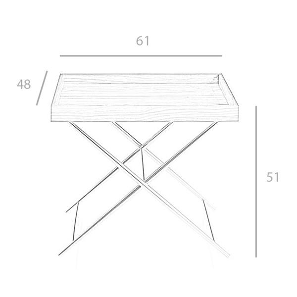 Angel Cerdá Rectangular corner table walnut and chrome-plated steel 2034