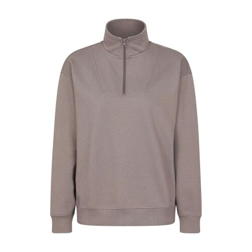 Mountain Warehouse Womens Zip Neck Relaxed Fit Sweatshirt - Brown