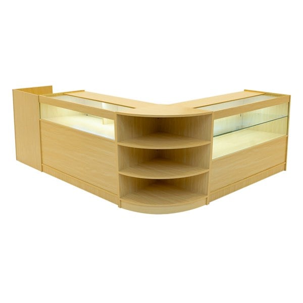 Monstershop Europa LED Shop Counter Set B1200, C1200, TB60 & LM60 - Maple