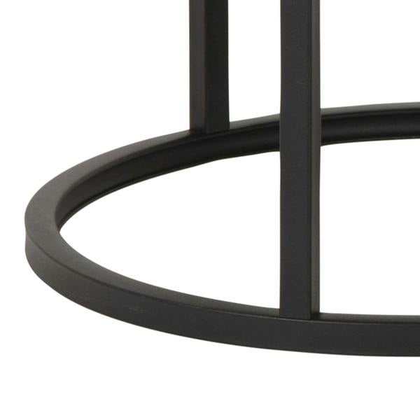Wyld Haus Odense Wild Oak Effect Round Nesting Coffee Table Set Black Metal Legs