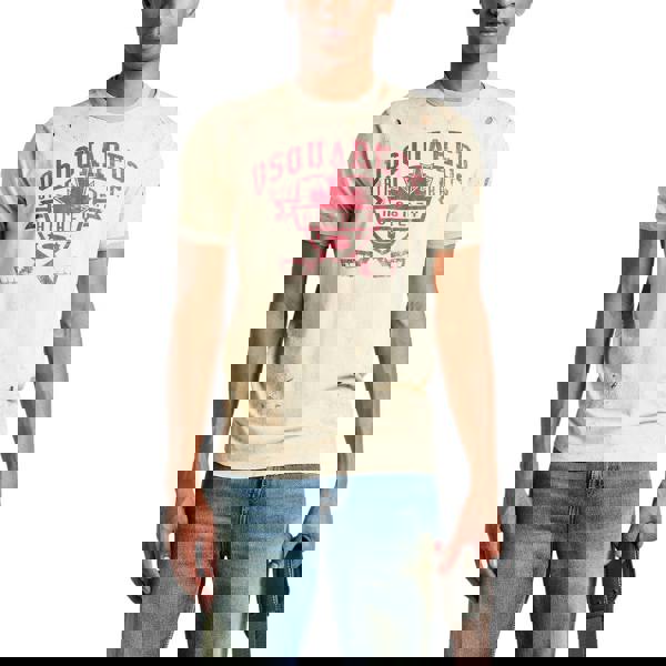Dsquared2 Contrast Graphic T-Shirt Champagne S