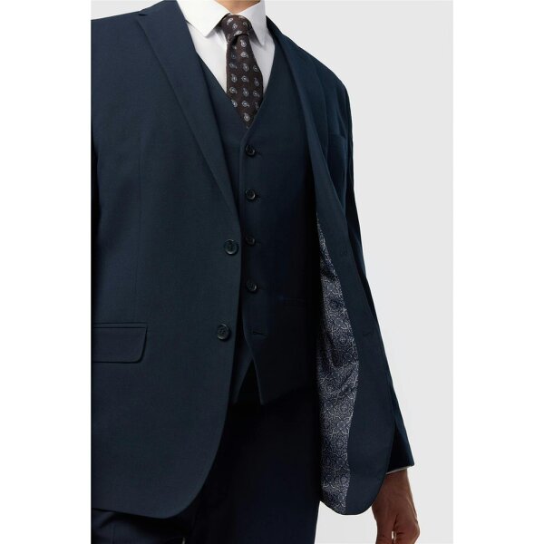 Limehaus Tailored Fit Navy Stretch Jacket