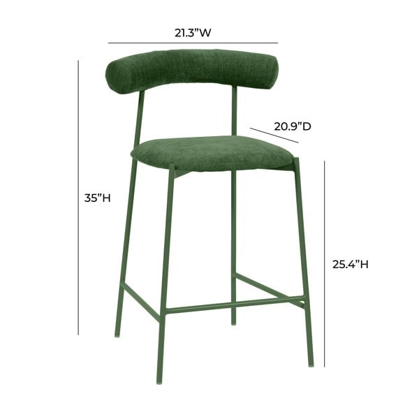 Furniture Edit Liliana Forest Green Velvet Counter Stool