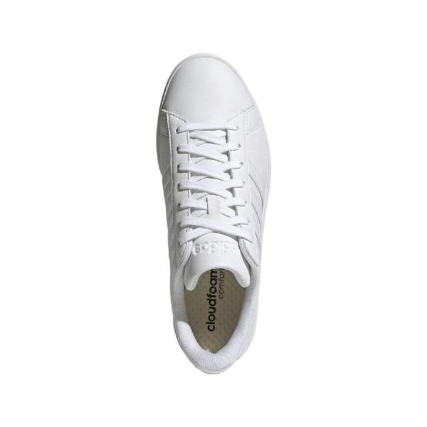 Adidas Mens Grand Court 2.0 Cloudfoam Flat Trainers - White - 
