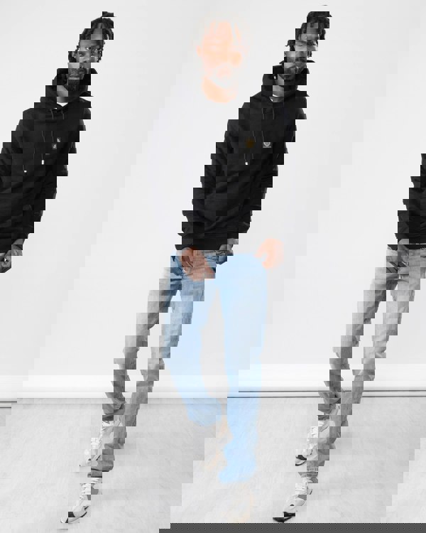 Belstaff Mens Pullover Logo Patch Hoodie - Black