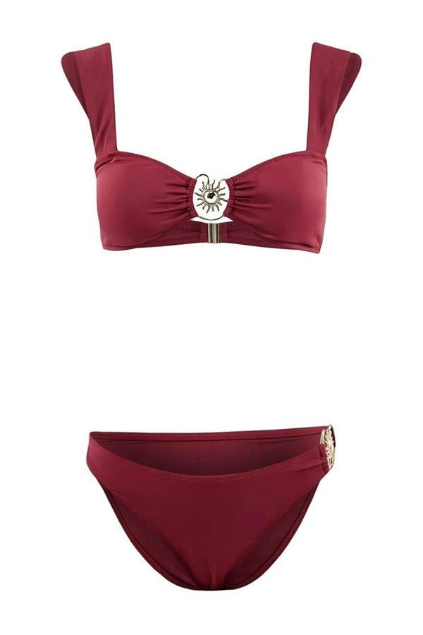 WOVCOR Bralette Padded Regular Waist Bikini Set with Accessories