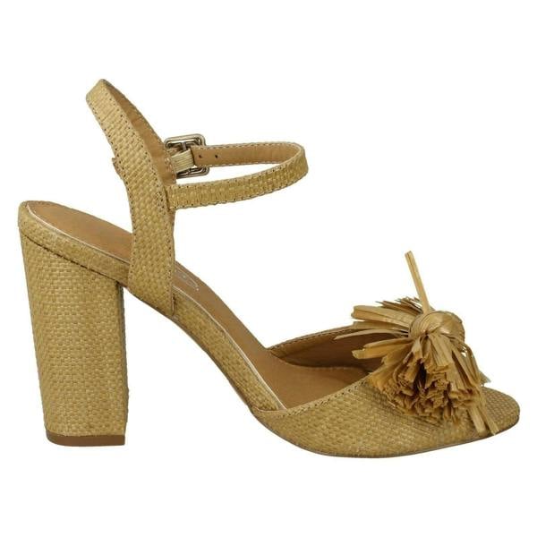 Spot On Ladies Spot On Chunky Heel Fringe Bow Vamp Sandals F10842