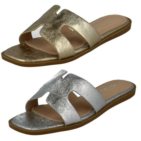 Spot On Ladies Spot On Casual Open Toe Summer Mule
