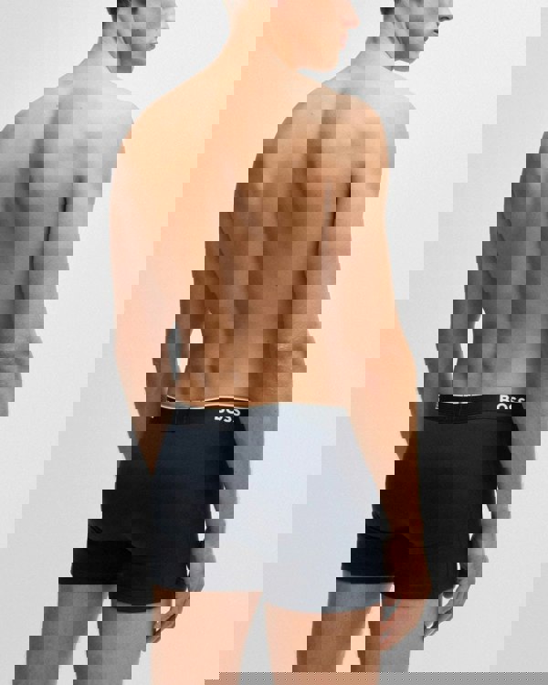 BOSS Orange Power Three Pack Mens Stretch Cotton Boxer Briefs With Logos NOS - Open Blue 487