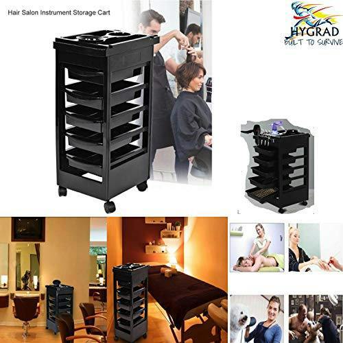 HYGRAD 6 Tier Hairdresser Trolley Beauty Salon Trolley Salon Essentials Compartment Trolley Hairdresser Accessories
