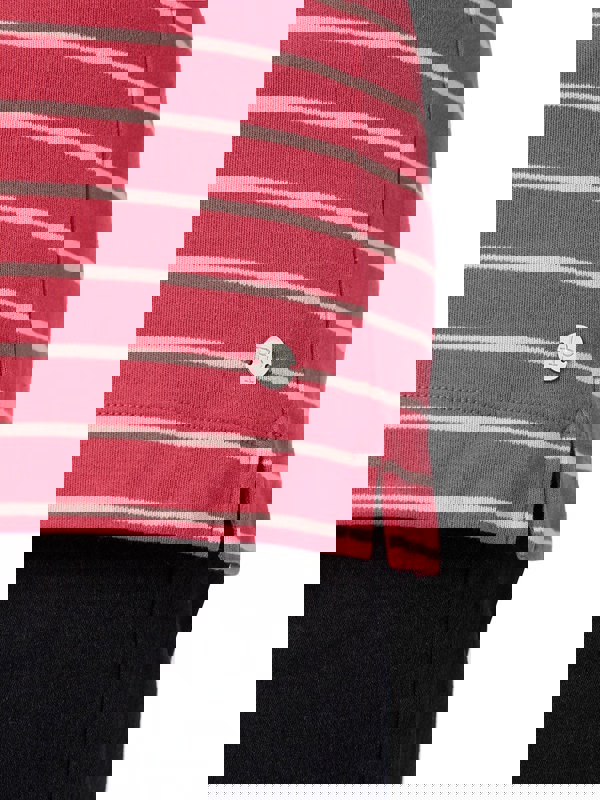 PennyPlain Scoop Neck Striped Top Top - Berry