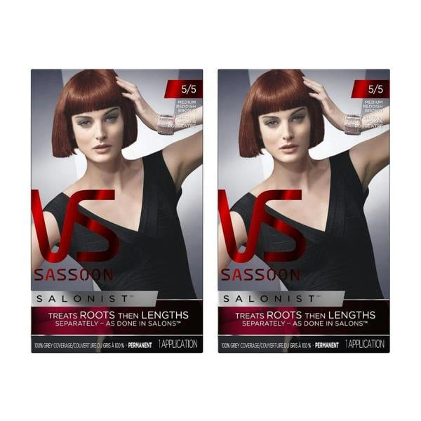 Vidal Sassoon 2 x Vidal Sassoon Salonist Permanent Hair Colour - 5/5 Medium Reddish Brown