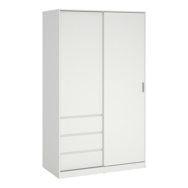 Furniture To Go Naia Wardrobe with 1 Sliding Door and 1 Door + 3 drawers in White