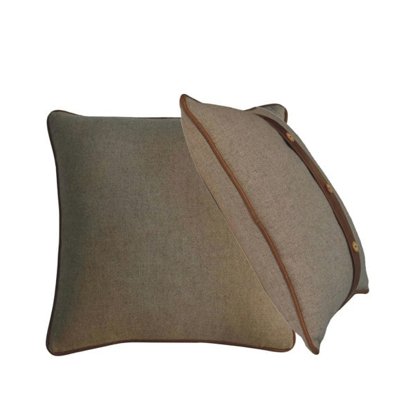 Artisan Furniture Quin Leather Sand Cushion Set of 2