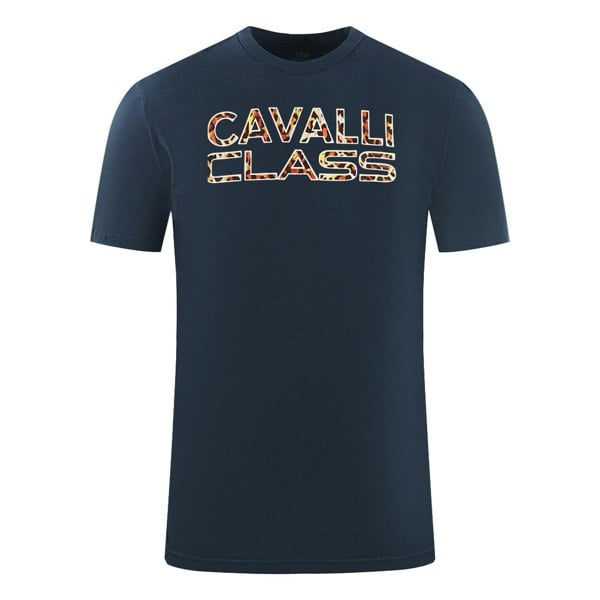 Cavalli Class Printed Logo T-Shirt - Navy Blue