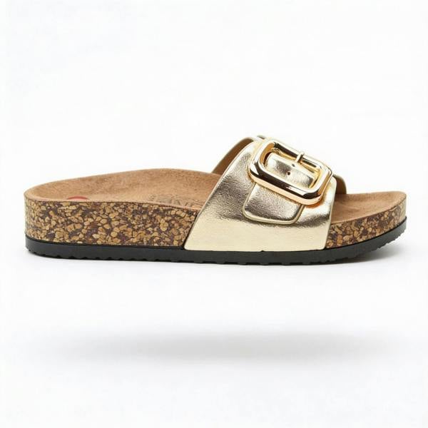 Heavenly Feet IGGY Mules Sandals   in  Gold