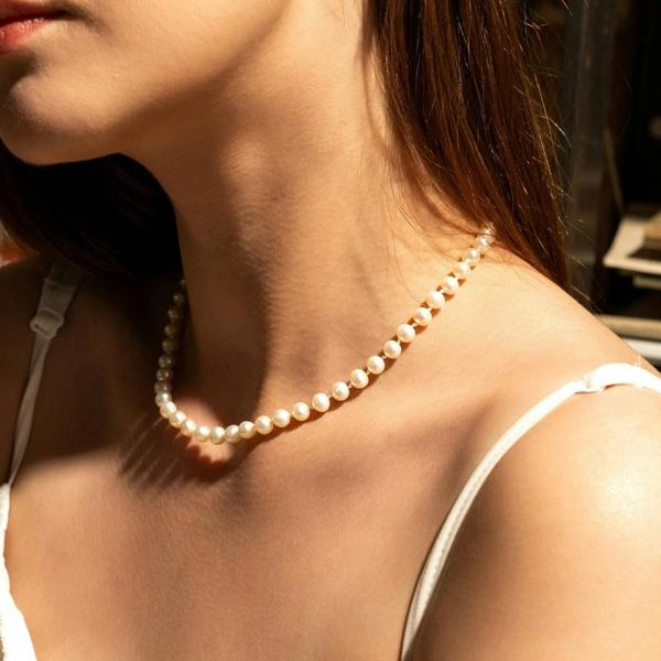 Spero London Large Natural Freshwater Real Pearl Strand Necklace and Bracelet Set