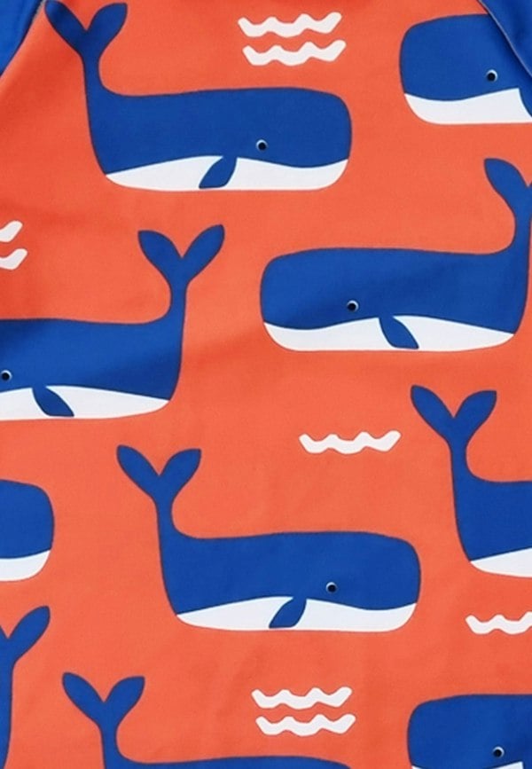 Whale Waves Print Kids' Rash Vest - Toby Tiger