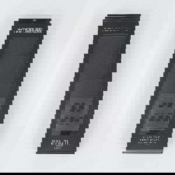 Brave Soul Black Pack of 5 Boxers with Embroidery Detail - Black Image 4