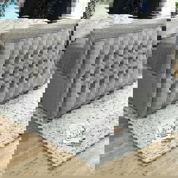 Casa Magna Venice Glitter Border Upholstered Soft Velvet Bed Frame - Grey