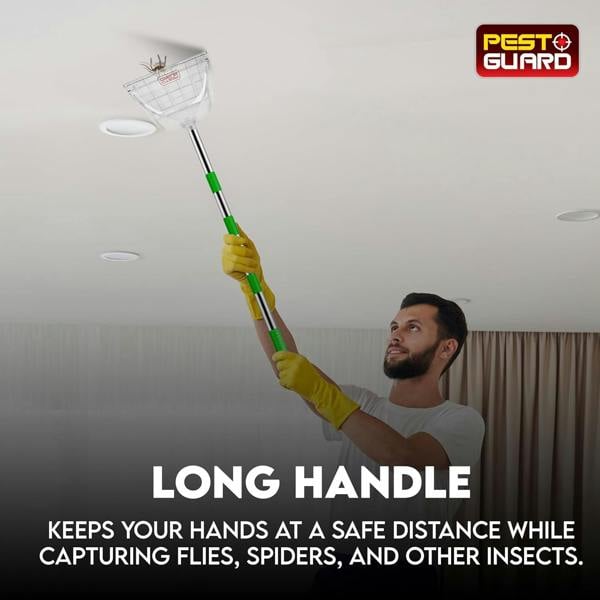 PEST GUARD Spider Catcher Long Handle 81cm Insect Catcher with Sliding Trap Door Lightweight Bug Catchers For Home