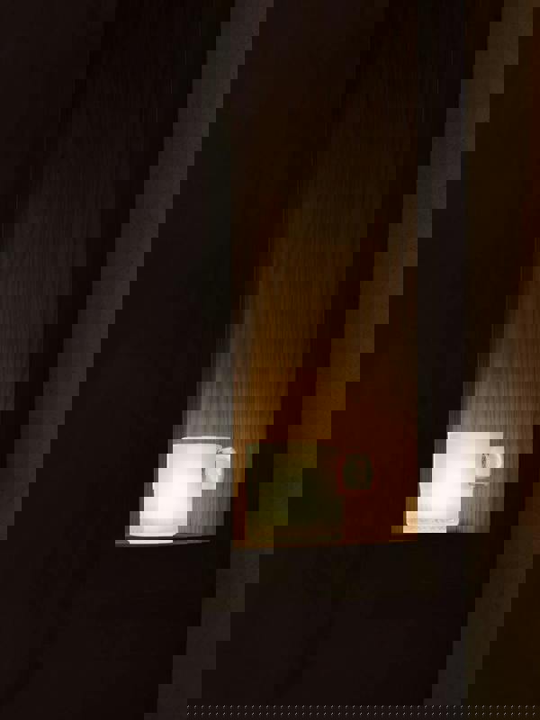 LSA Glass Tealight Holder with Handle 9cm Milk White