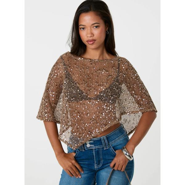 Pink Vanilla Sequin Knit Cape