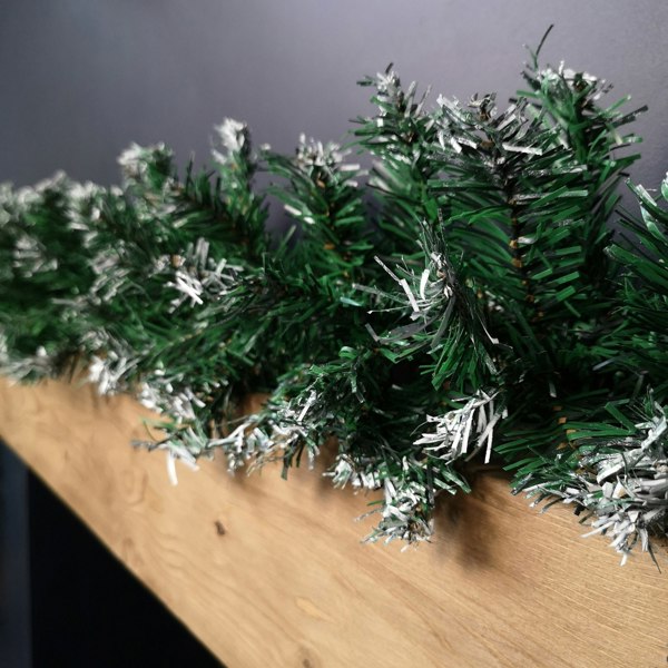 Samuel Alexander 2.7m Snow Tipped Green Christmas Garland with 260 Tips