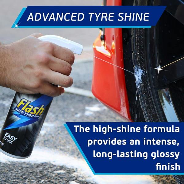 FLASH Tyre Shine Instant Dressing Spray Wet Look & Protection for Tyres 500ml