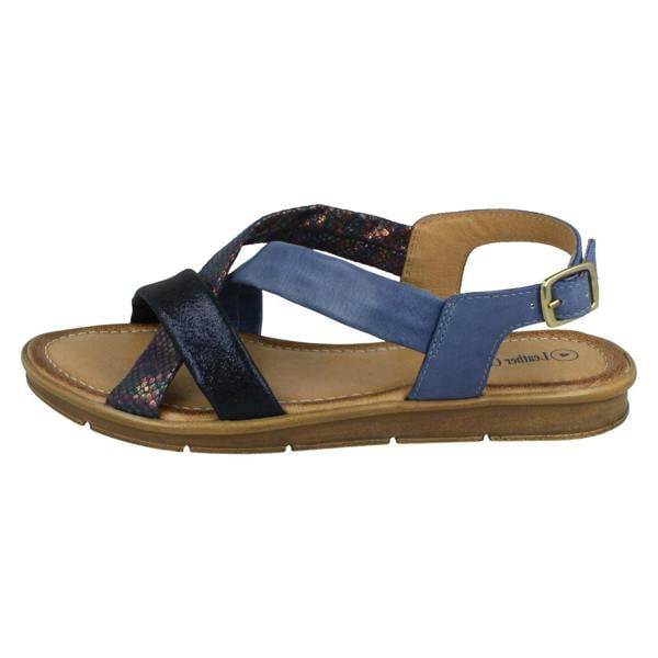 Leather Collection Ladies Leather Collection Flat Slingback Sandals