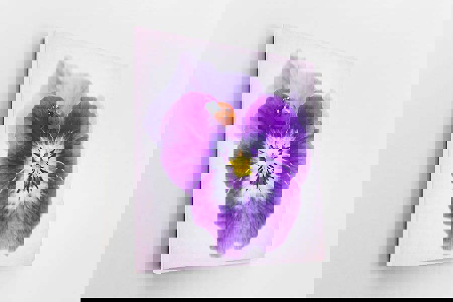 ladybird on flower printed on canvas