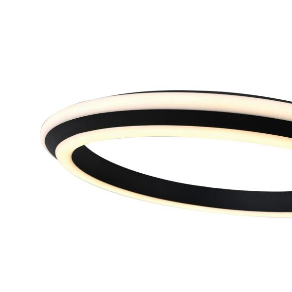 Modern LED Circular Halo Pendant Light Fitting in Matte Sand Black Image 3