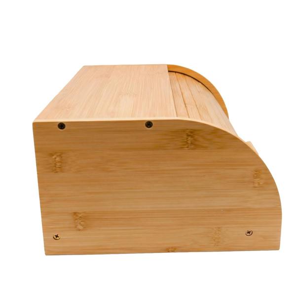 Maison des Cadeaux Bamboo Bread Box with Slide-Out Chopping Board
