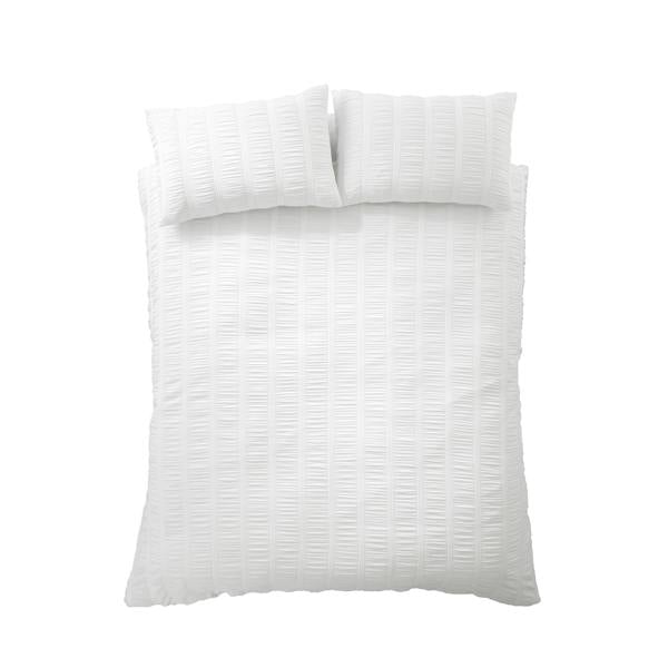 Pineapple Elephant Waffle Seersucker Duvet Cover Set White