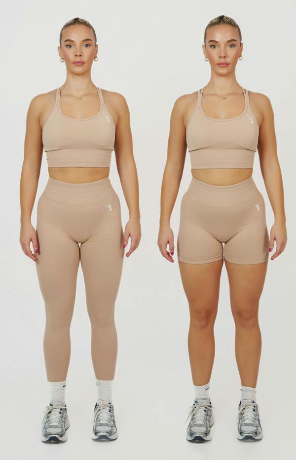 V3 Apparel Form Seamless Scrunch Sports Bra, Leggings & Shorts Set - Dusty Pink