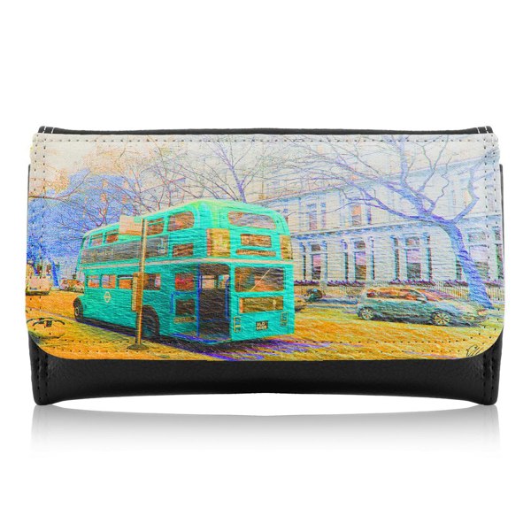 Benjamin Tate Design London Bus Green Rear Maxi Purse