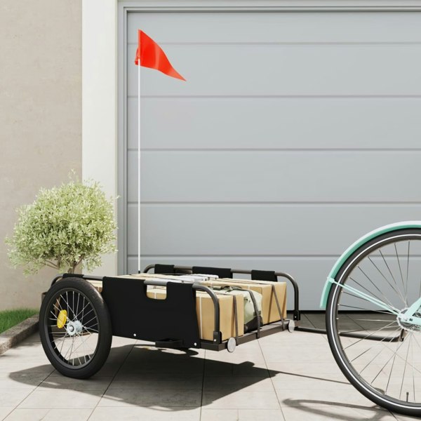 Berkfield Cargo Bike Trailer Black Oxford Fabric and Iron