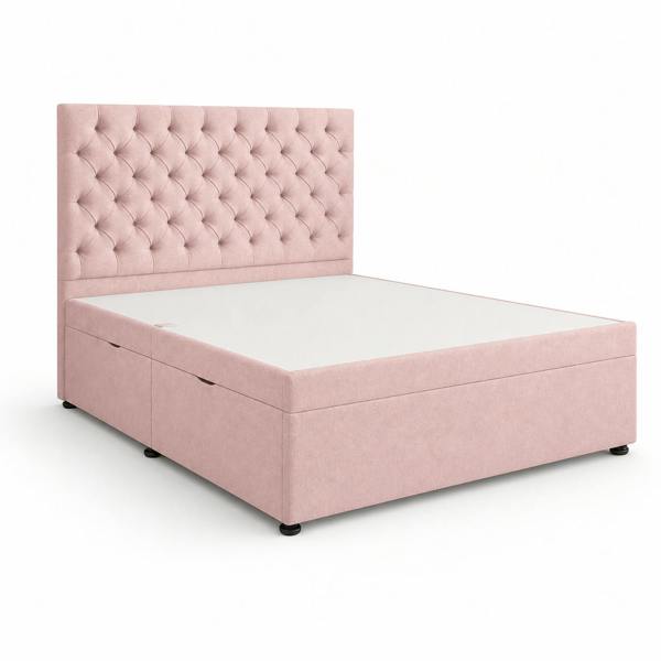 Great British Beds Chesterfield Divan Ottoman Bed - Pink Plush