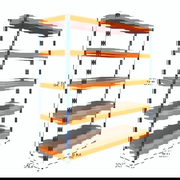 Monster Racking S-Rax 5 Shelf Racking - 180cm x 180cm x 60cm