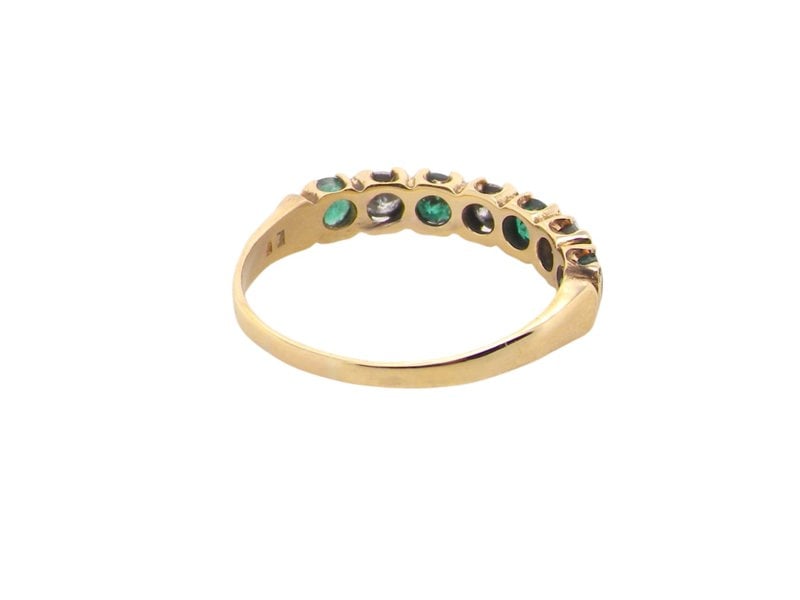 Vintage Tom A half hoop Emerald and Diamond ring