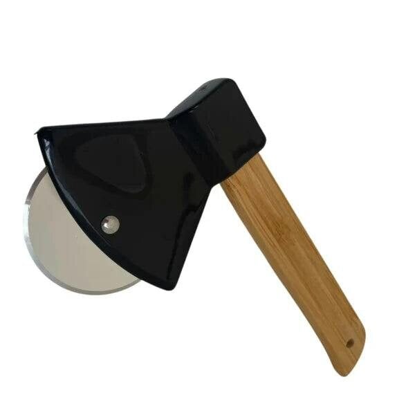 Axe Pizza Cutter – Stainless Steel Blade with Wooden Handle