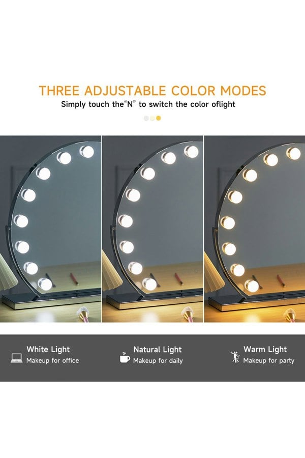 Living and Home Large Hollywood Vanity Mirror Makeup Dressing Table Mirror