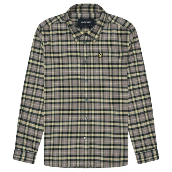 Lyle & Scott Check Flannel Argyle Teal Green Long Sleeve Shirt M