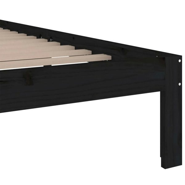Berkfield Bed Frame Black Solid Wood 200x200 cm