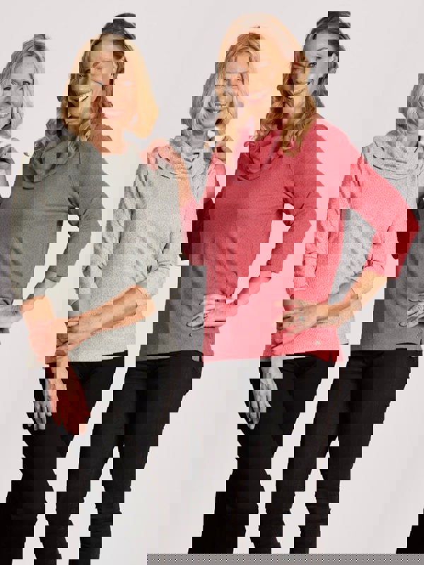 PennyPlain Cowl Neck Top - Fuchsia