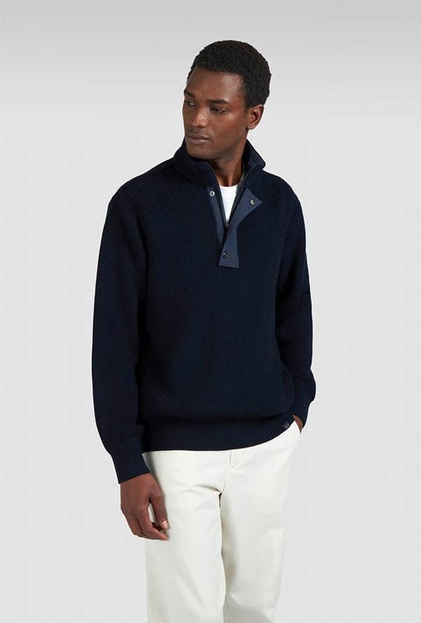 Paul & Shark Bio Viscose Half Zip Sweater with Typhoon® Details