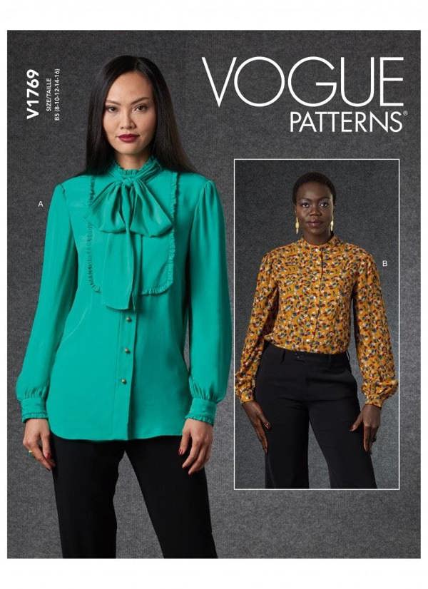 Vogue Sewing Pattern 1769, Tops for Women, B5 (8-10-12-14-16) - Intermediate