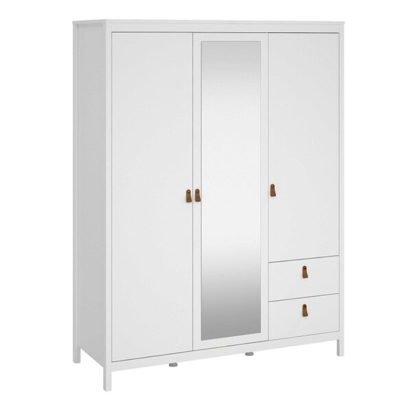 Wyld Haus Wildberry White 2 Doors Mirrored Wardrobe 2 Drawers